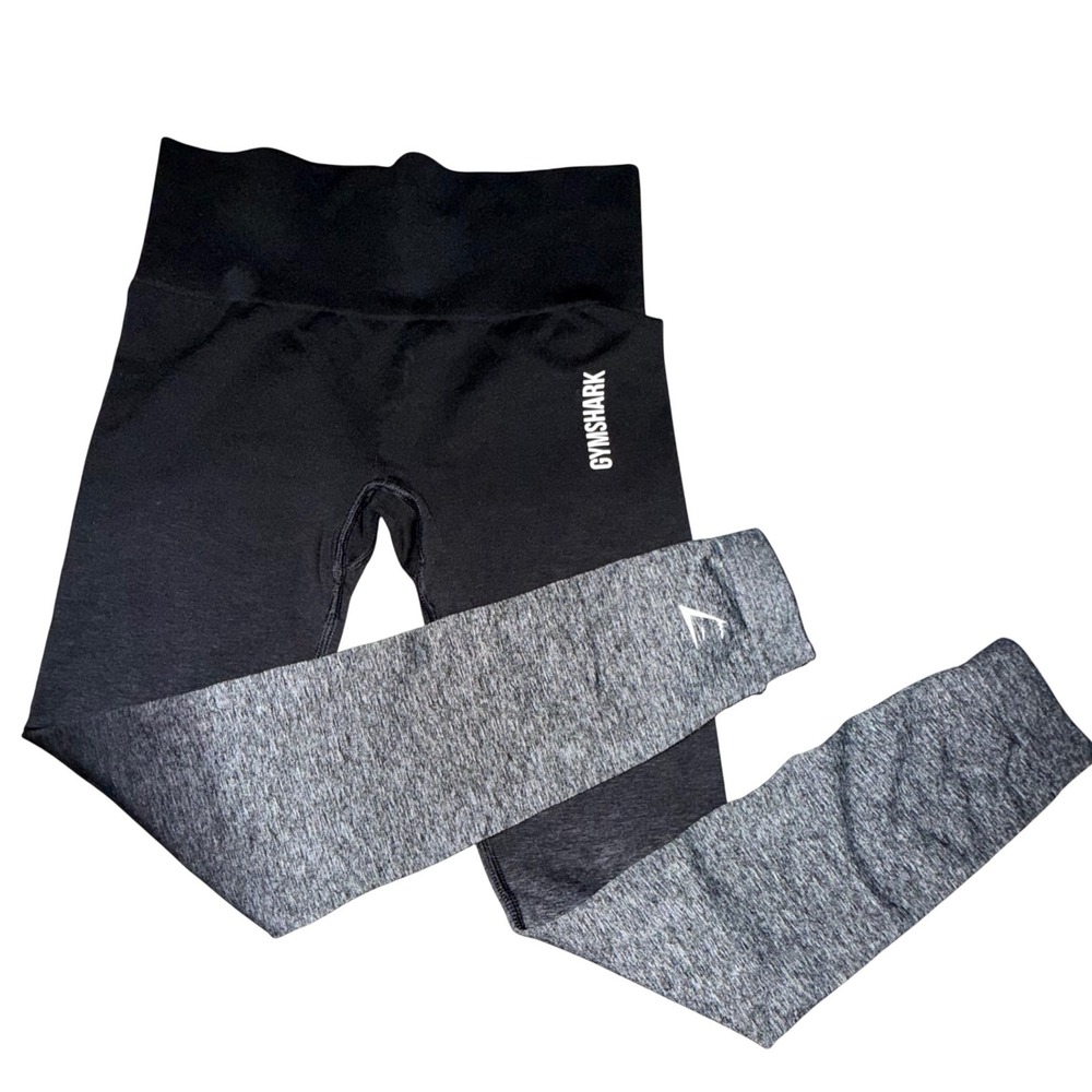 Gymshark Flex High Waisted Ombre Leggings Black Grey Marl XS